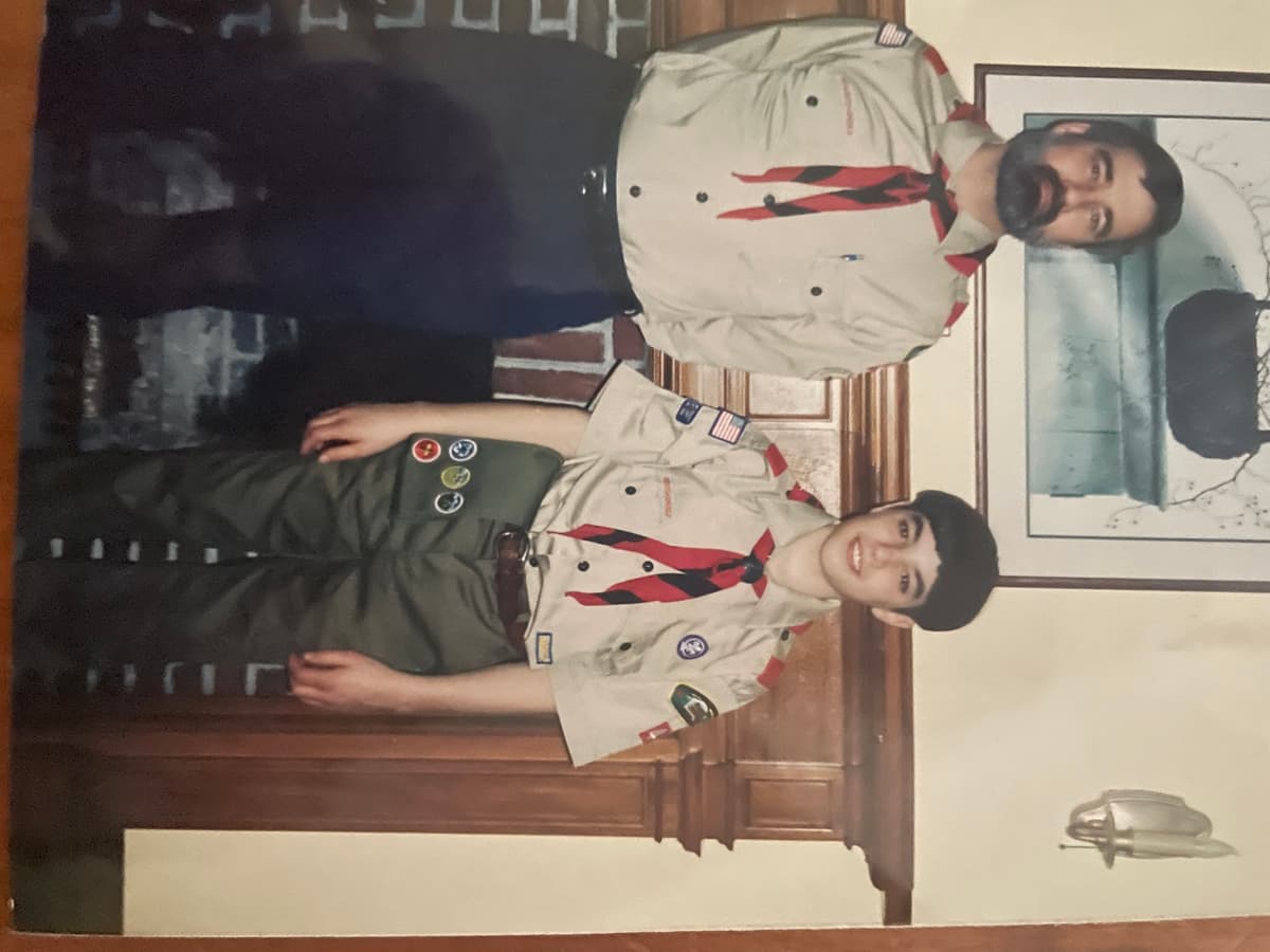 Kerry and Aaron in Boy Scout uniforms